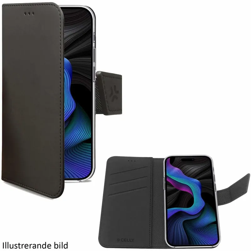 Wally Wallet Case iPhone 16 Svart - Expressfrakt