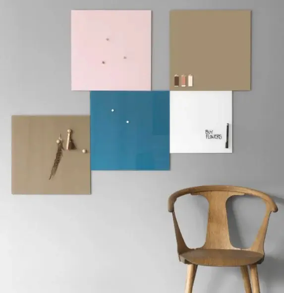 Magnetisk Glastavla – Beige 45×45 - Rea