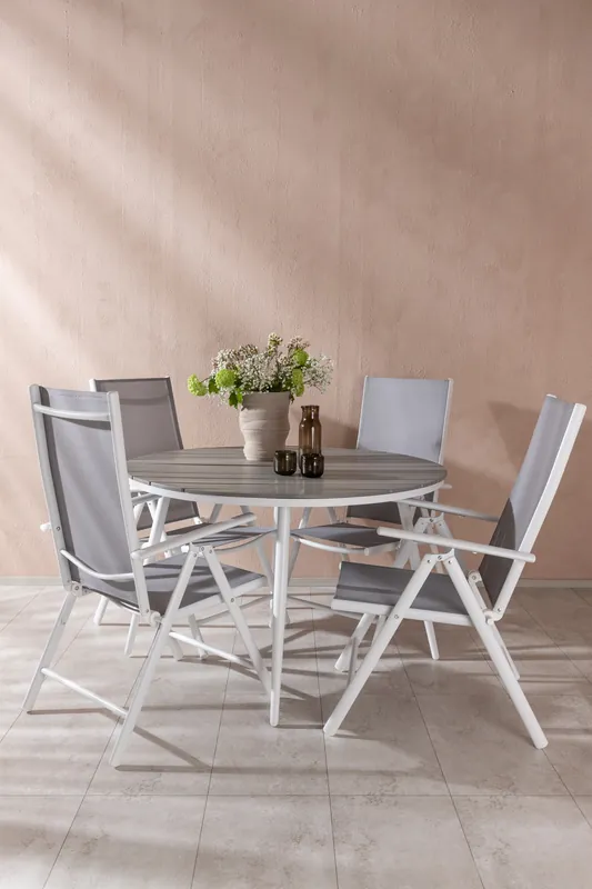 Ensemble de repas rond Break , Gris | Tillverkarpris
